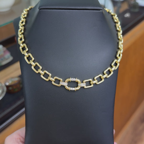 1970's Cartier Diamond Necklace 18k Yellow Gold