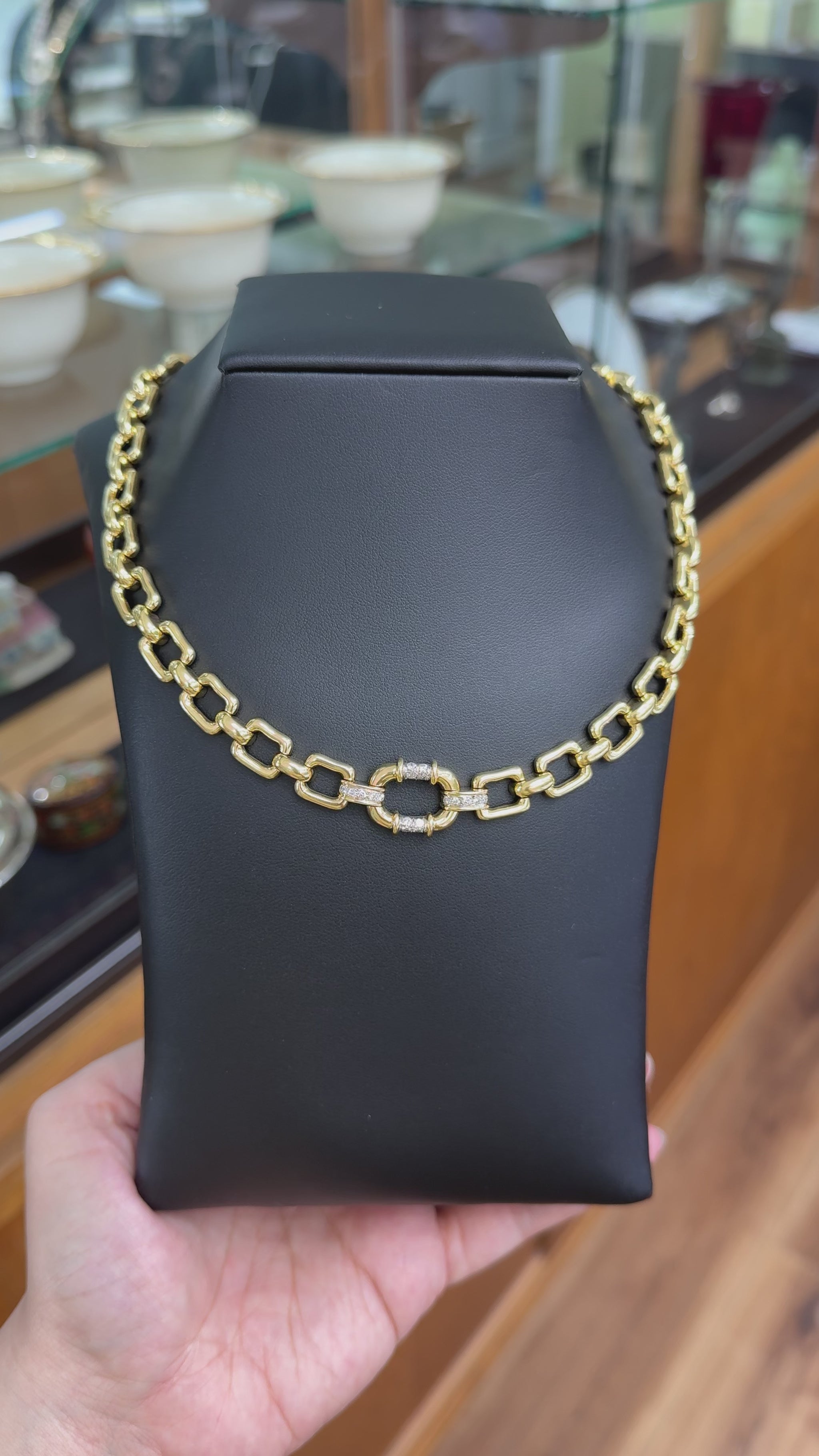 1970's Cartier Diamond Necklace 18k Yellow Gold