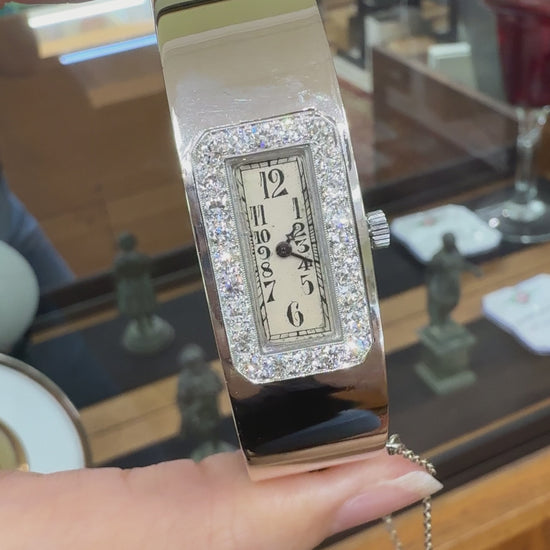 1930's Art Deco Audemars Piguet Transitional Diamond Bangle Watch 14k/Platinum