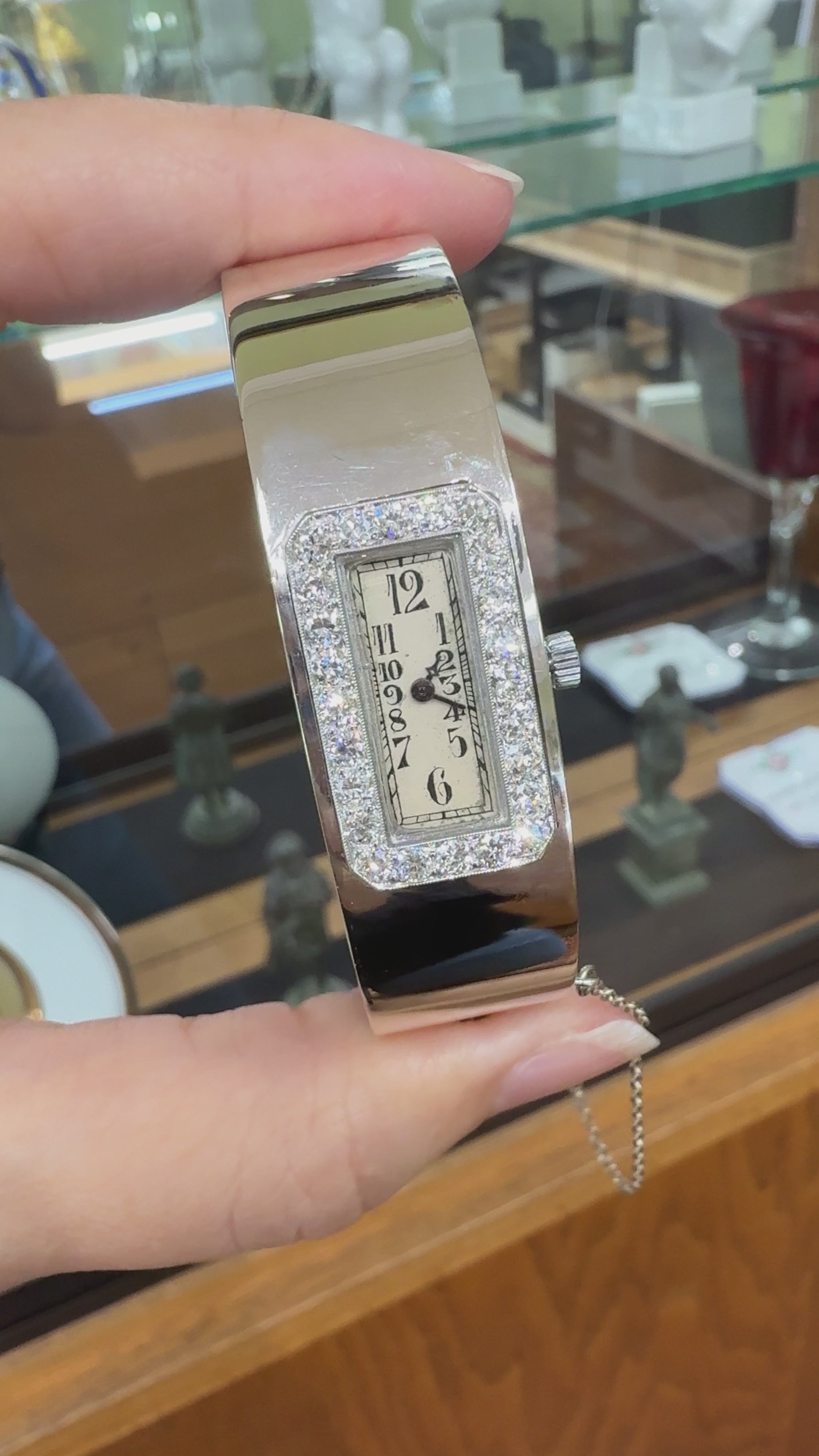 1930's Art Deco Audemars Piguet Transitional Diamond Bangle Watch 14k/Platinum