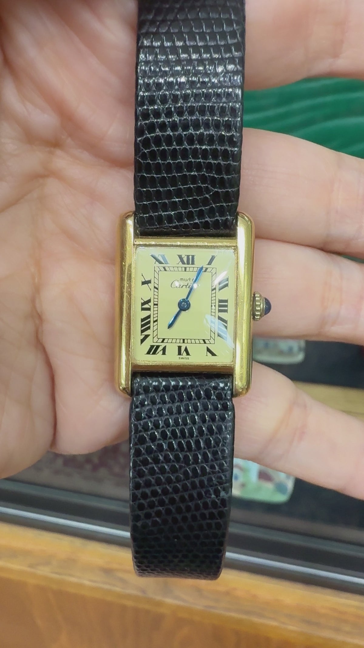 Cartier Tank Unisex 1970s Vintage Manual Wind 20x28mm 925 Vermeil