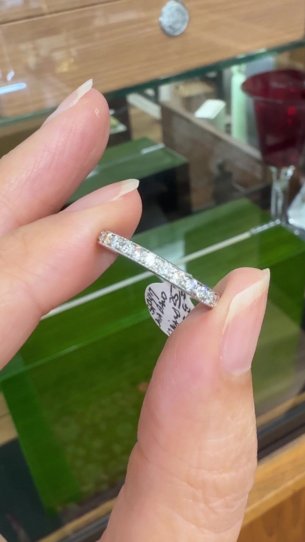 1990's Slight Curve Diamond Band 14k White Gold