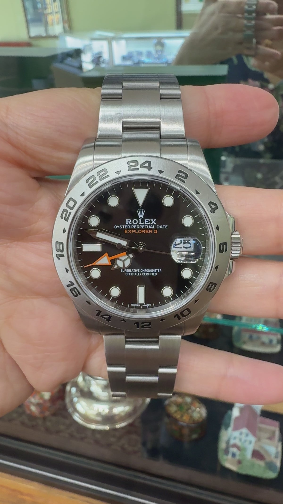 Rolex Explorer II Steel GMT 42mm 216570 Orange Hand Black Dial Automatic Watch