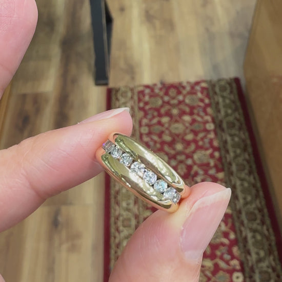 Channel Set Diamond Band Ring 14k Yellow Gold