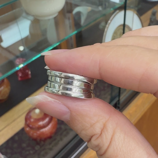 BVLGARI Bulgari B.zero1 Three-Band Ring 18k White Gold