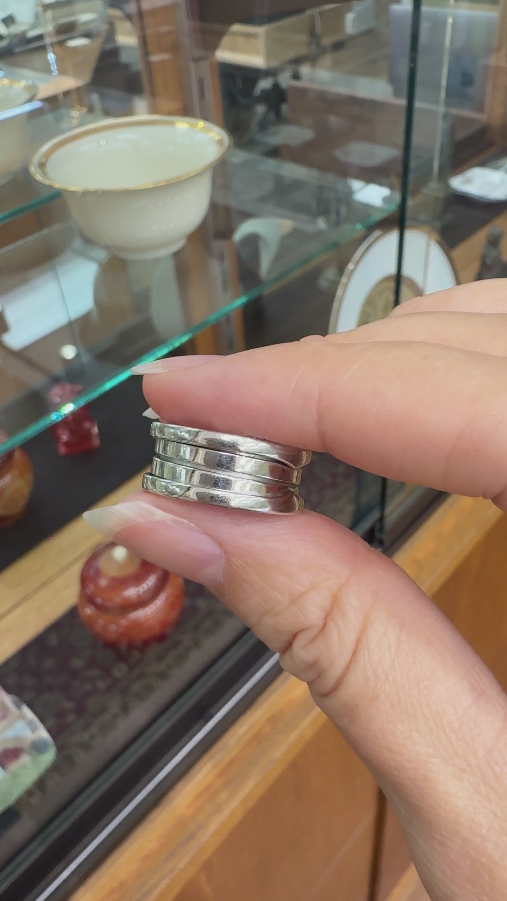BVLGARI Bulgari B.zero1 Three-Band Ring 18k White Gold