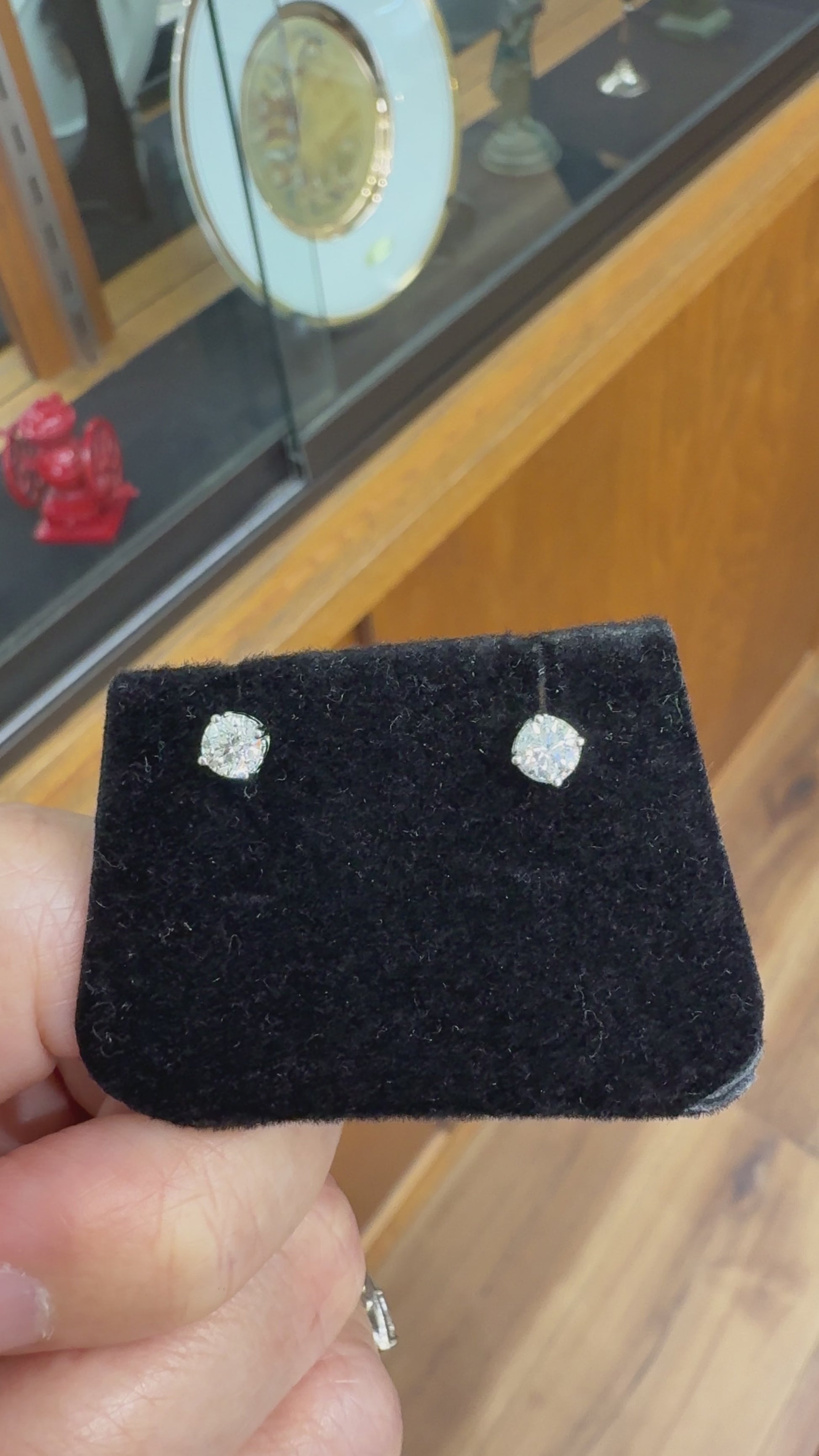 Half Carat Diamond Basket Studs Earrings 14k White Gold