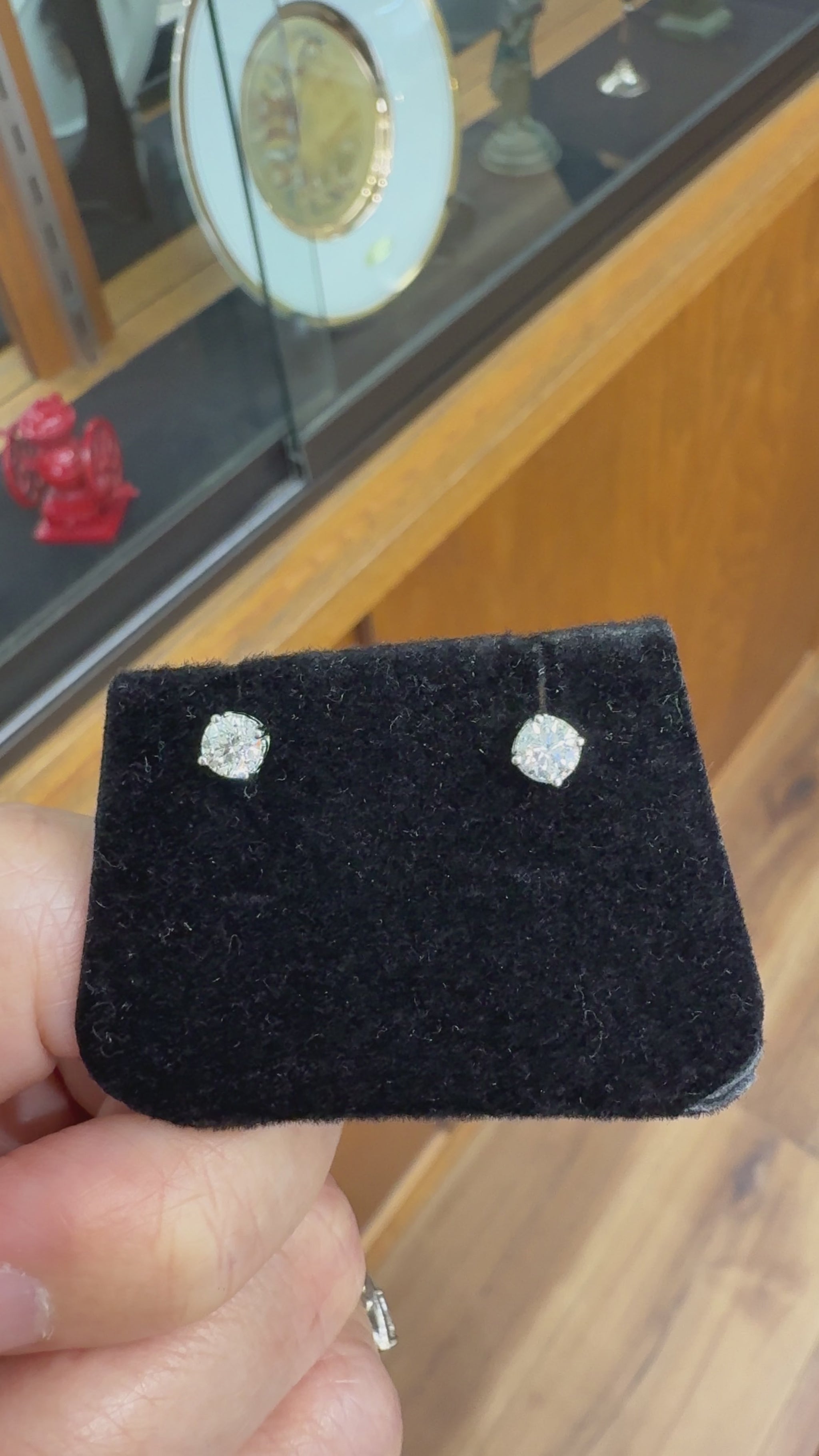 Half Carat Diamond Basket Studs Earrings 14k White Gold