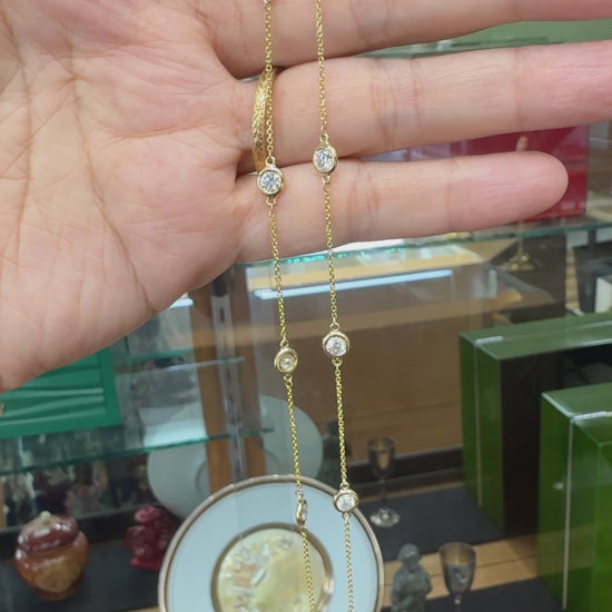 18" Diamonds by the Yard Necklace 14k Yellow Gold