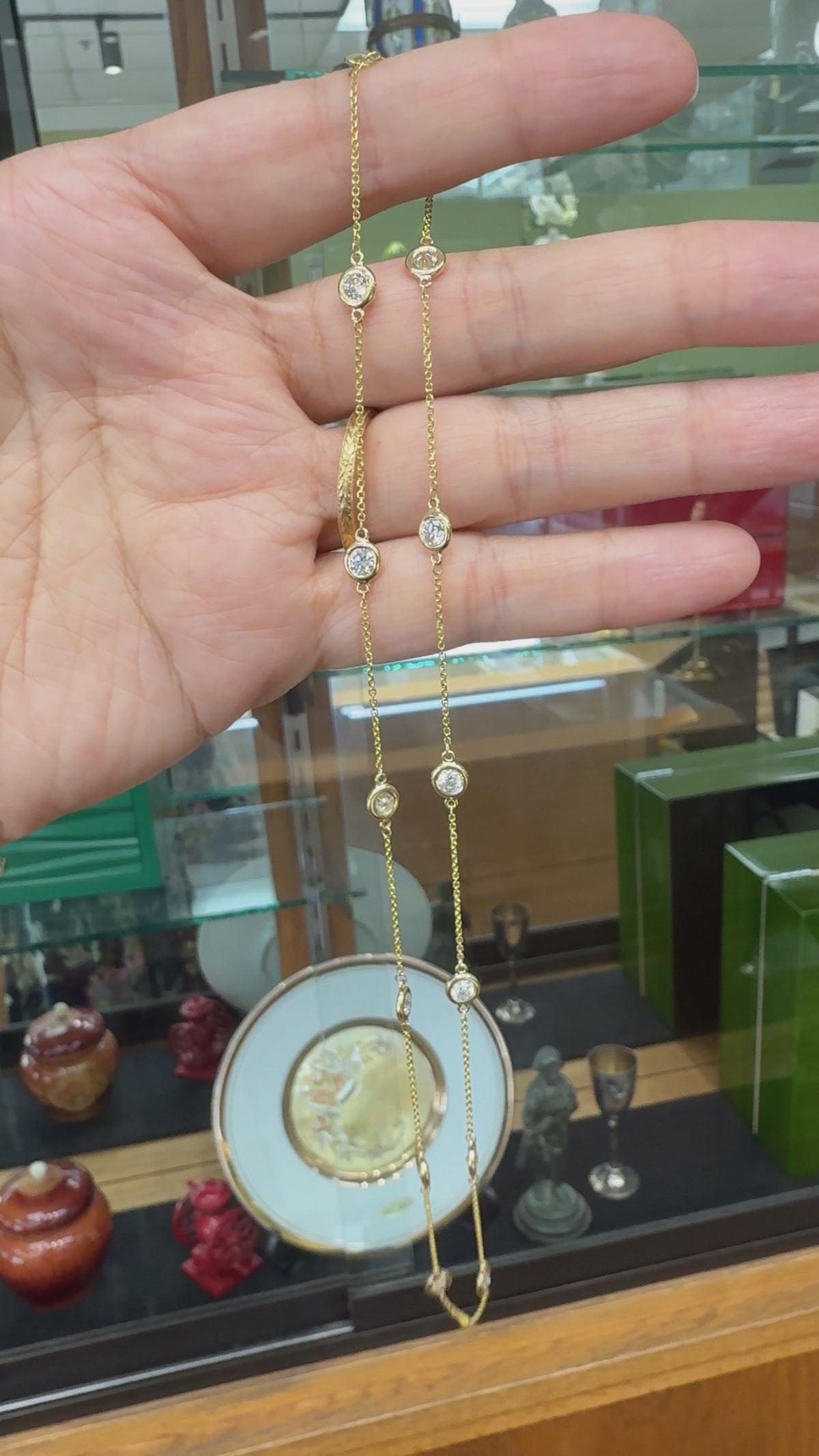 18" Diamonds by the Yard Necklace 14k Yellow Gold