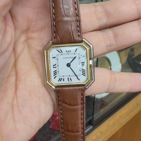 1970's Cartier Ceinture Mechanical Wind 18k Two Tone Gold Watch