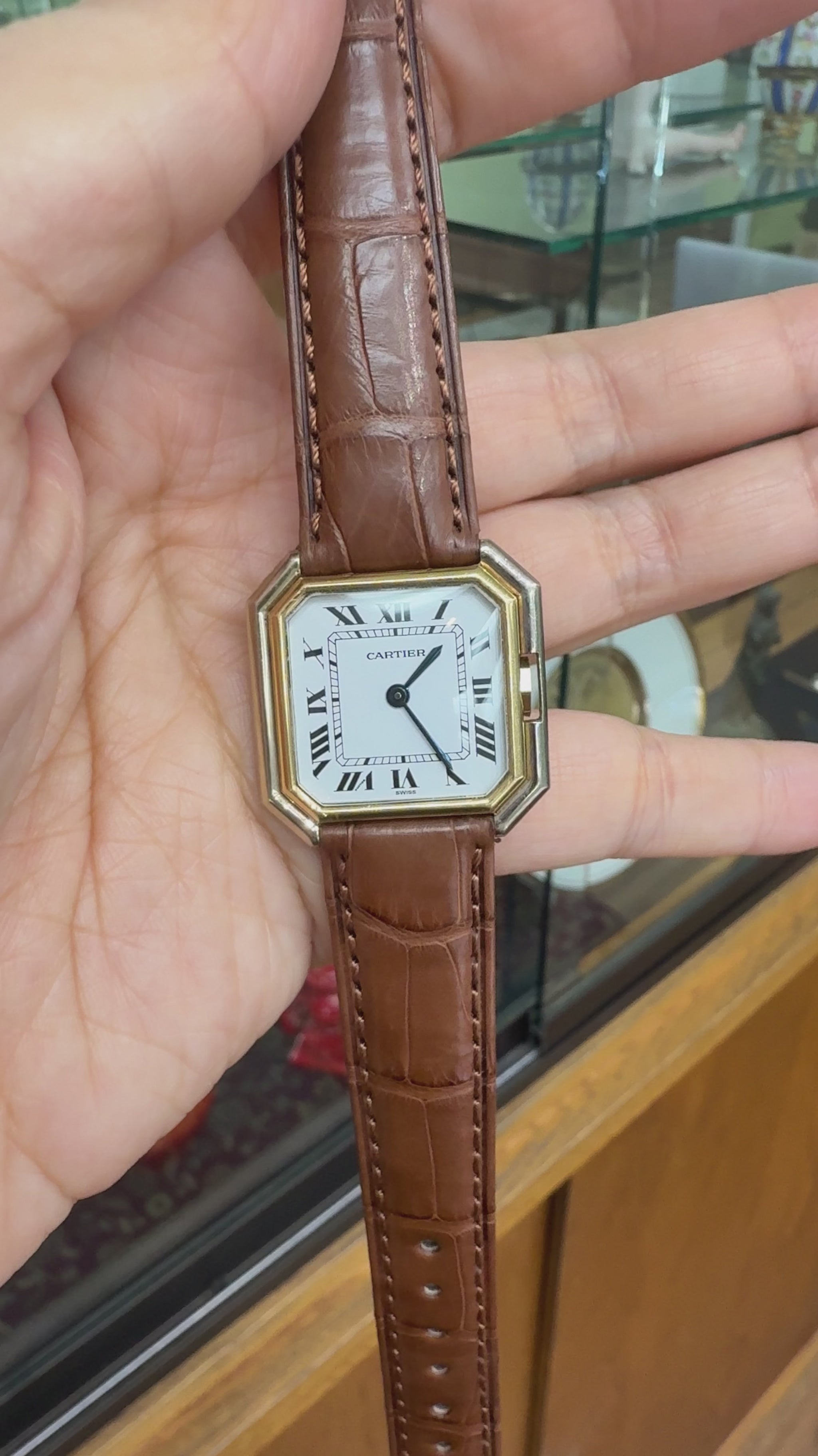 1970's Cartier Ceinture Mechanical Wind 18k Two Tone Gold Watch