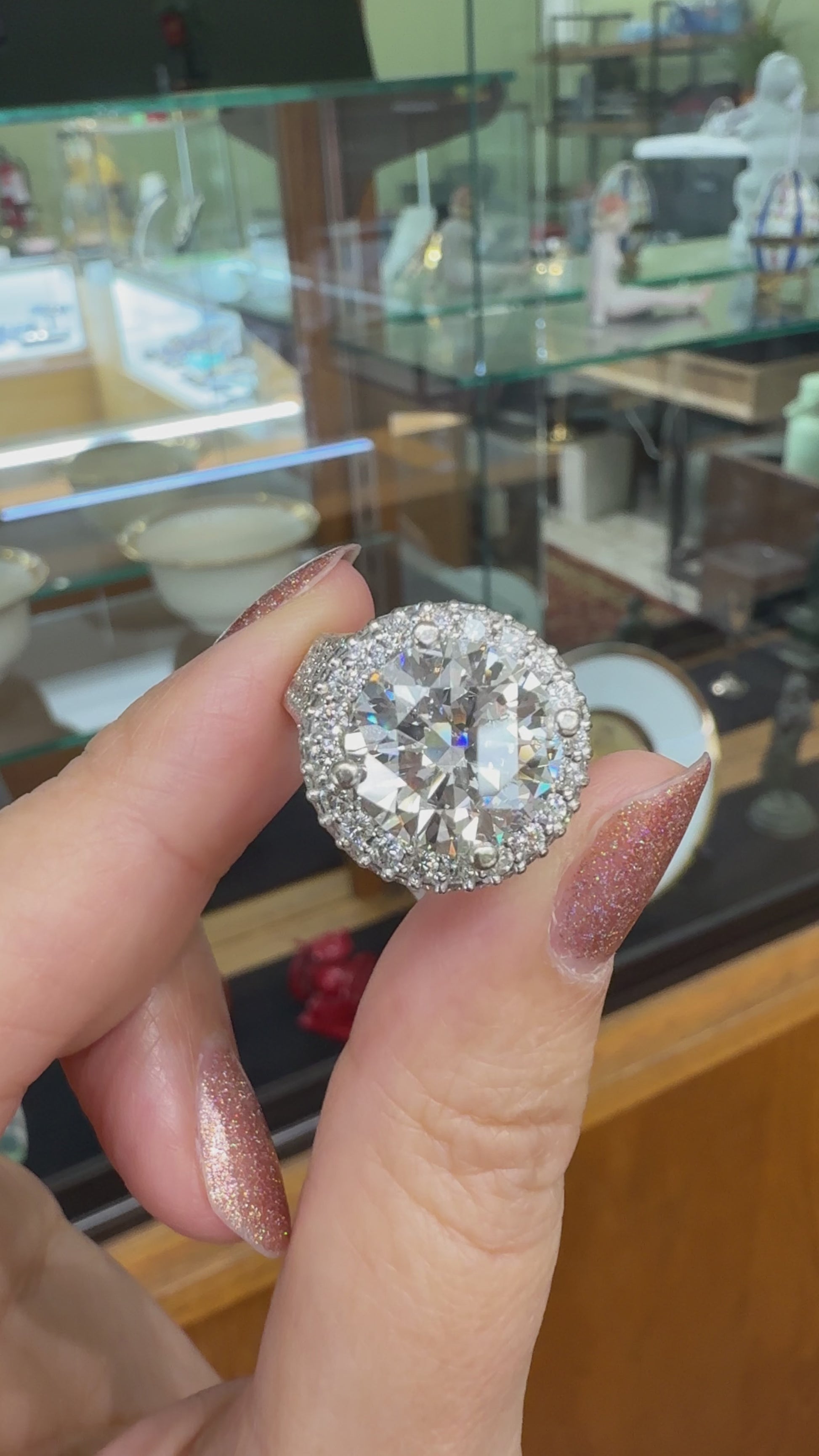 6.27 Carat Diamond Engagement Ring 14k White Gold