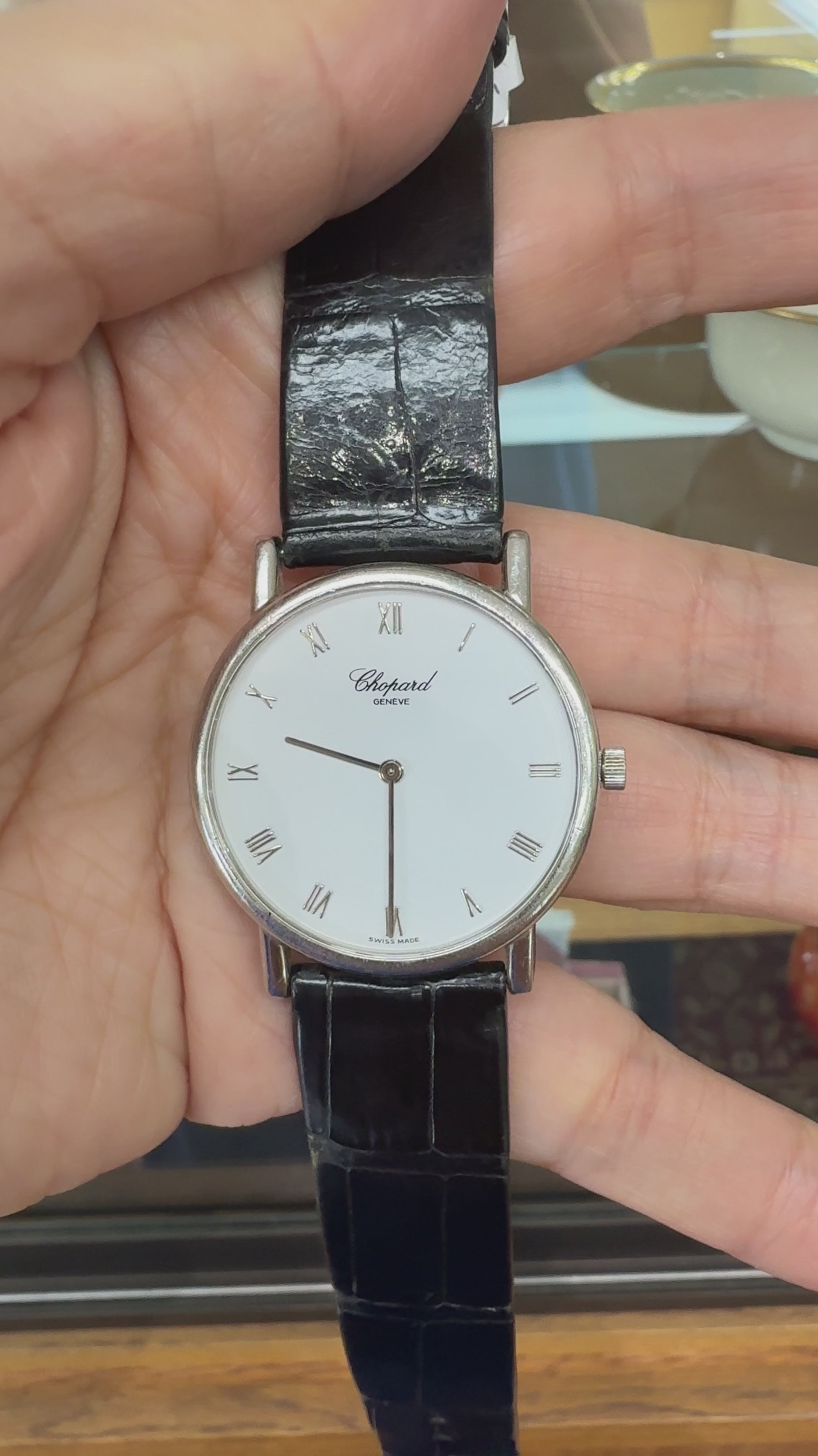 Vintage Chopard Rhonde Men's 33mm Classique Homme 18k white gold