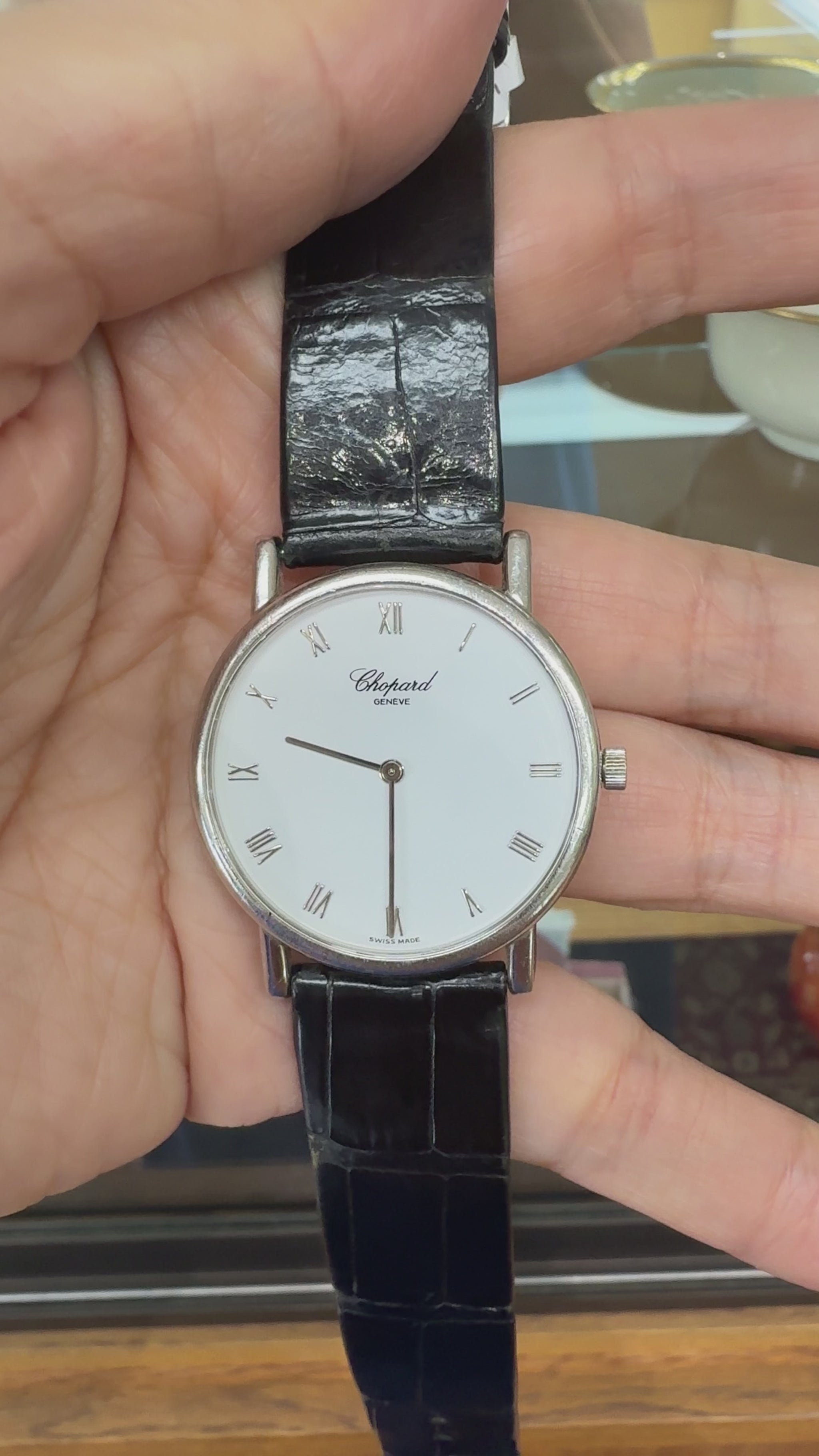 Vintage Chopard Rhonde Men's 33mm Classique Homme 18k white gold
