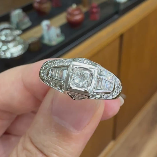 Estate Kate McCullar Diamond Engagement Ring 14k White Gold