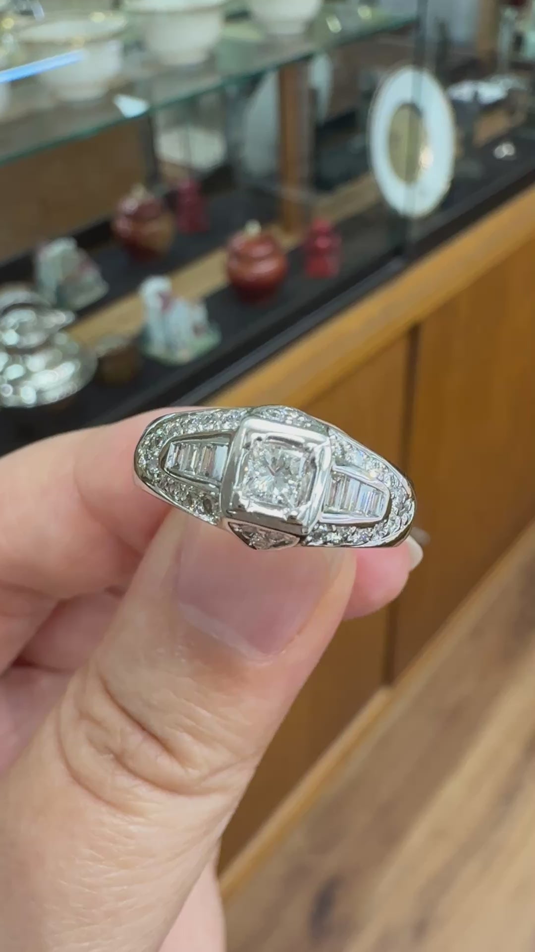 Estate Kate McCullar Diamond Engagement Ring 14k White Gold
