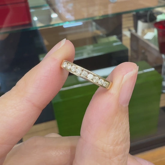 Channel Set Diamond Band Ring 14k Yellow Gold