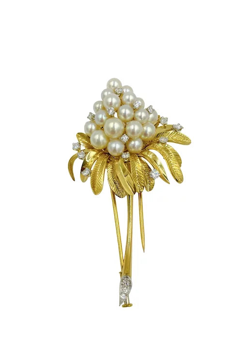 Tiffany & Co Large Diamond Umbrella Brooch Pin in 18K Yellow Gold –  mainstjewelrywatches