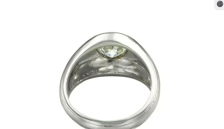 Art Deco GIA Diamond Gypsy Men's Ring 2.07cts Diamond