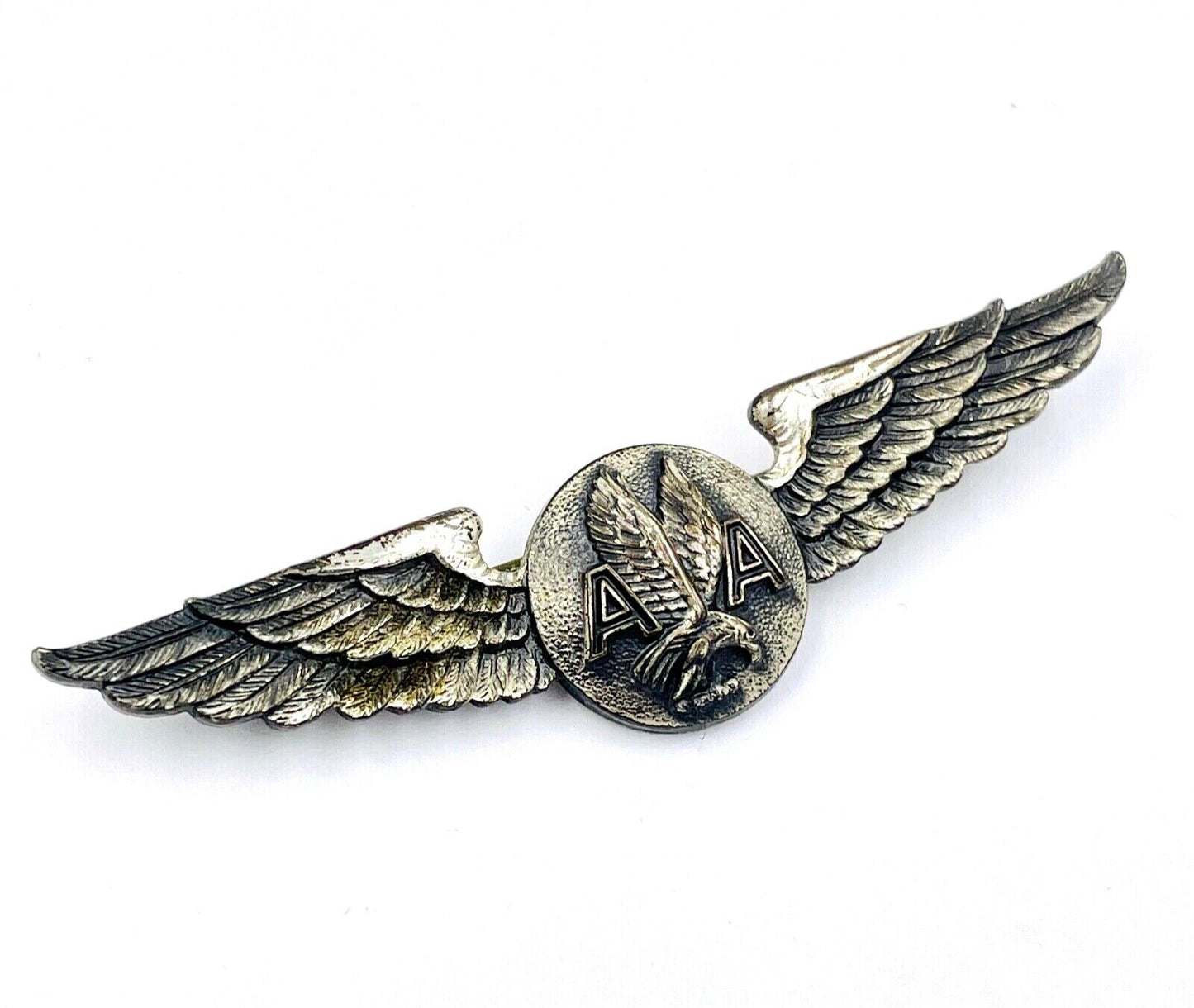 American Airlines Sterling Silver Flight Attendant Wings Pin Vintage