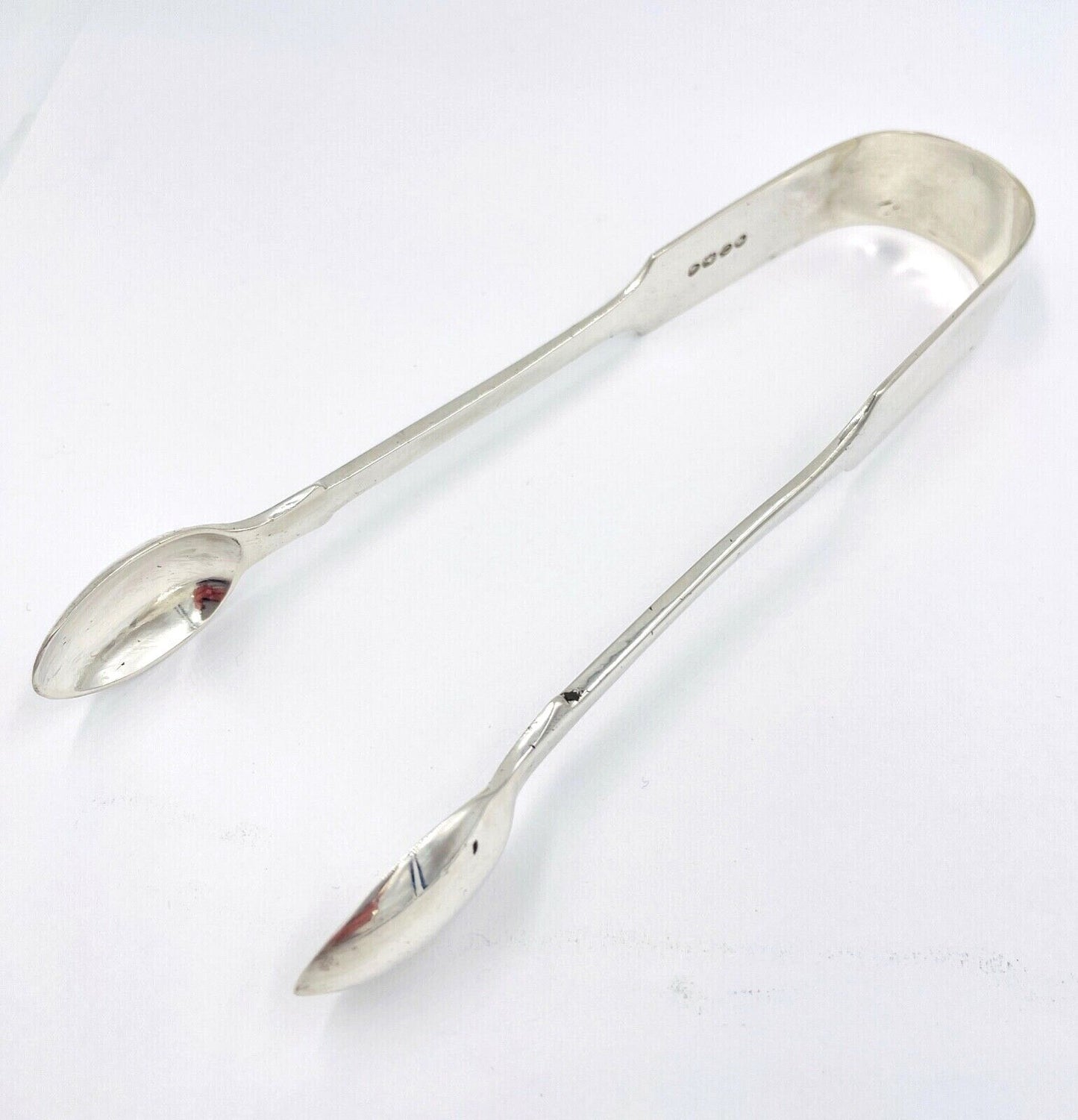 Antique Victorian Sterling Silver Scoop Ice tongs