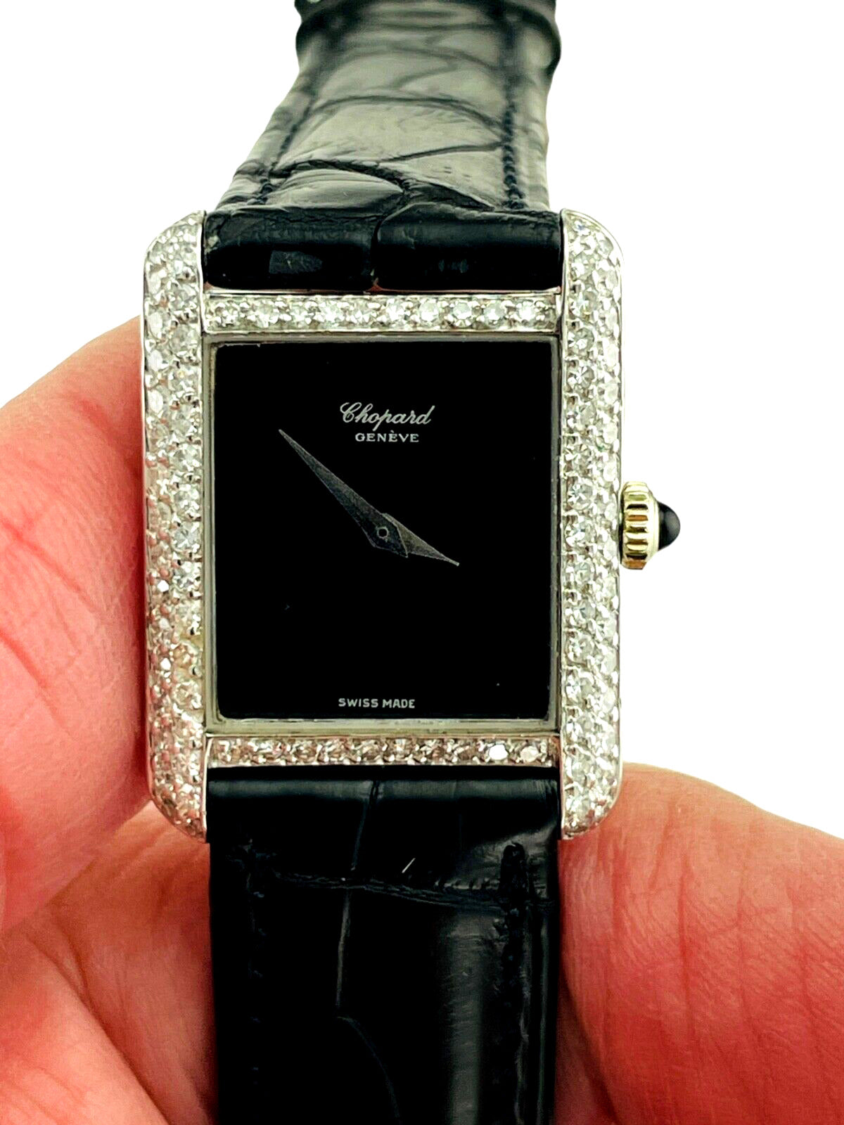 Chopard 18k white gold Pave Diamond watch Estate Watch