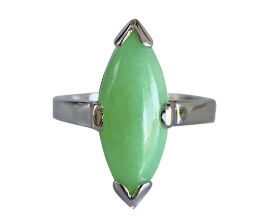 Estate 14k White Gold Jade Jadeite ring