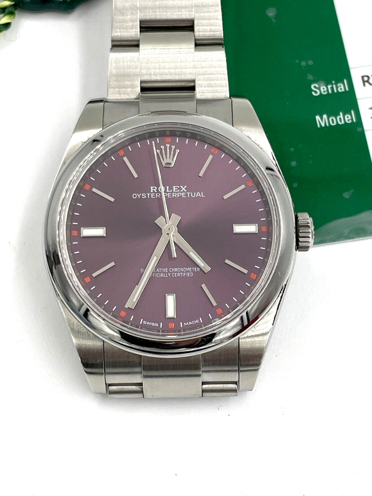 Rolex Oyster Perpetual 39mm Grape Dial Automatic Watch 114300 2020