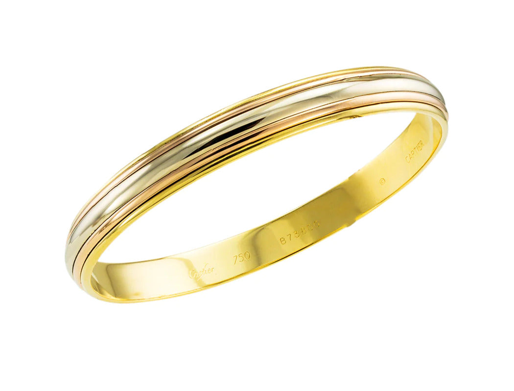 Cartier Tricolor Gold Slip On Bangle Bracelet