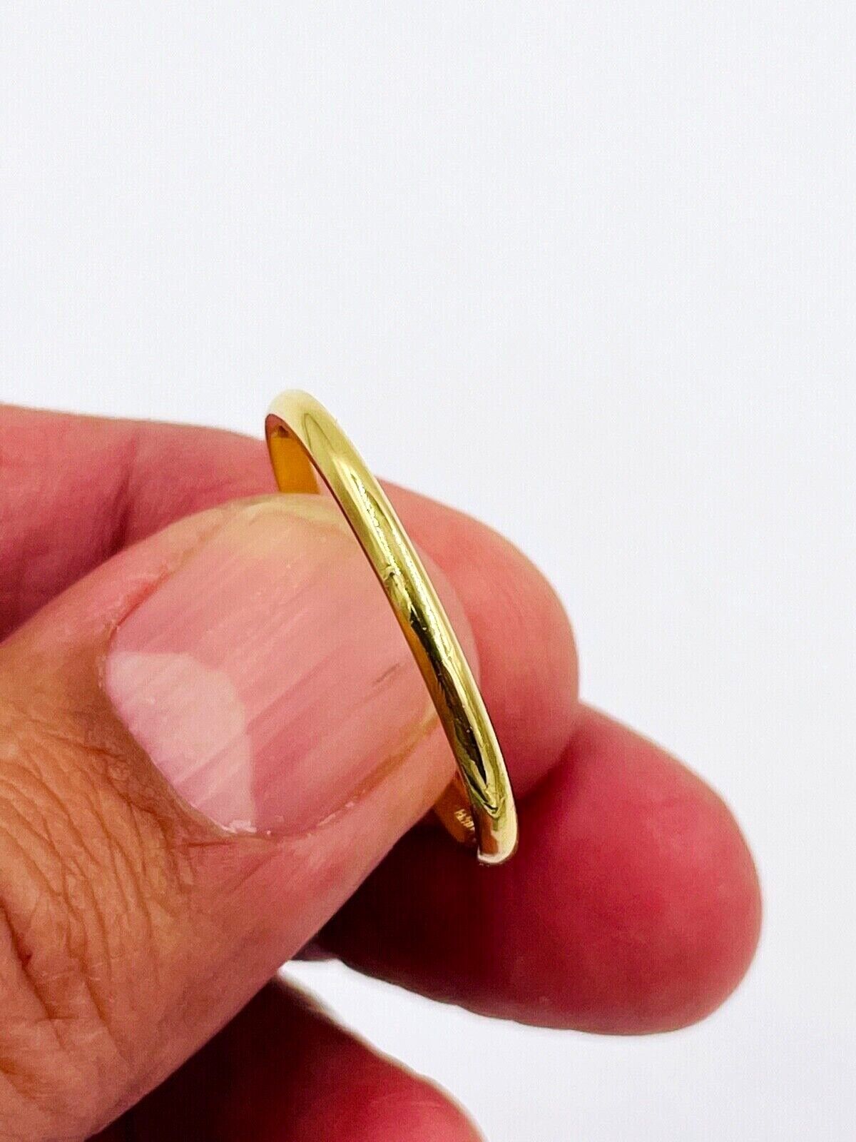 Vintage Estate Cartier 18K Yellow Gold Solid Wedding Band size 12