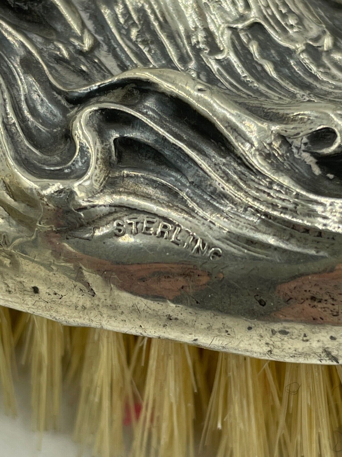 Art Nouveau Webster Sterling Silver Vanity Hair Brush set of 3 Antique