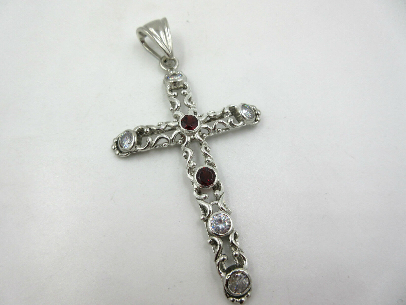 Garnets + offers 925 Sterling Silver Cross Pendant