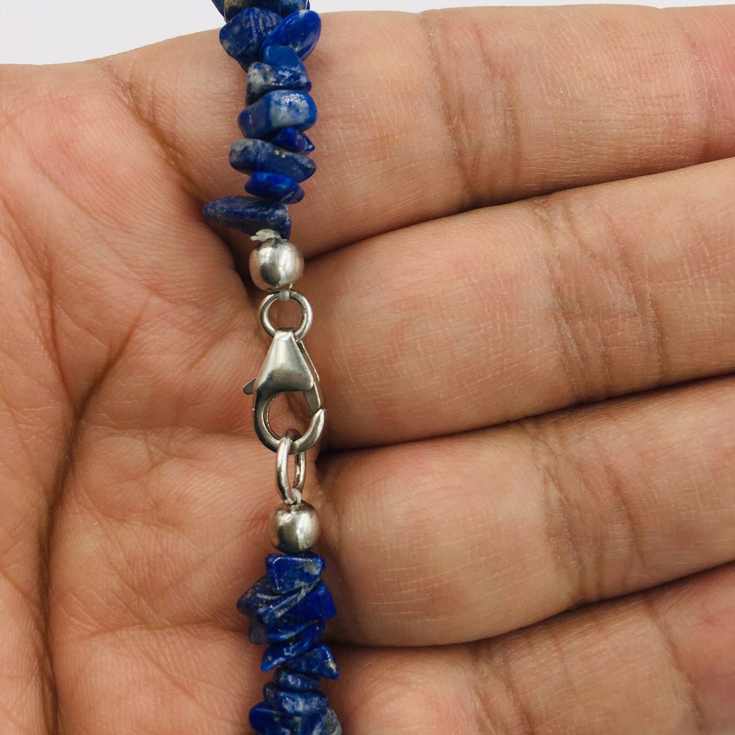 Lapis Lazuli Nugget Necklace Turquoise Sterling Silver Pendant