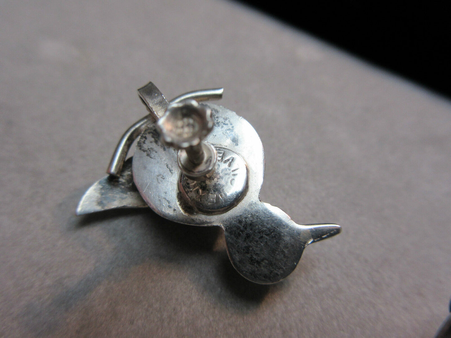 Vintage Mexico Sterling Silver Screw Back 3D Bird Earrings