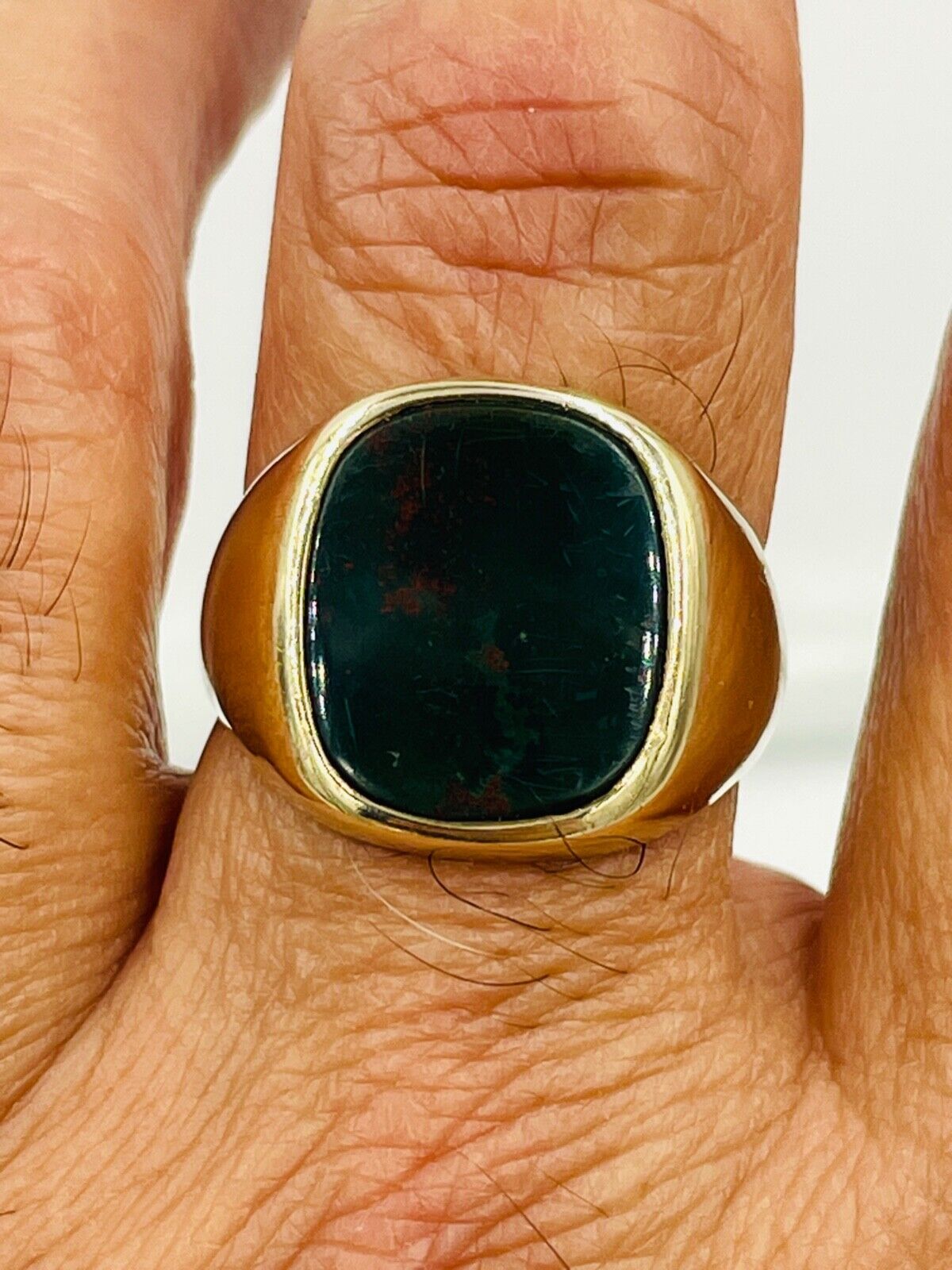 Baden and Foss B&F  10K Gold  Bloodstone Men's Ring. Size 11