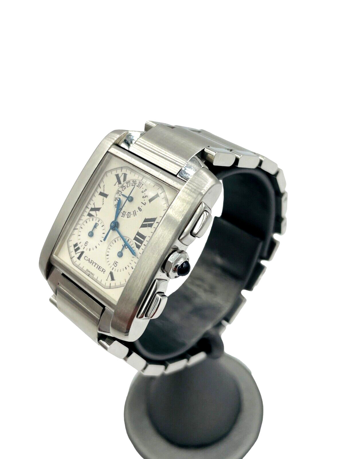 Cartier 2303 Tank Francaise Chronoflex Quartz Men's Large Watch + Serviced
