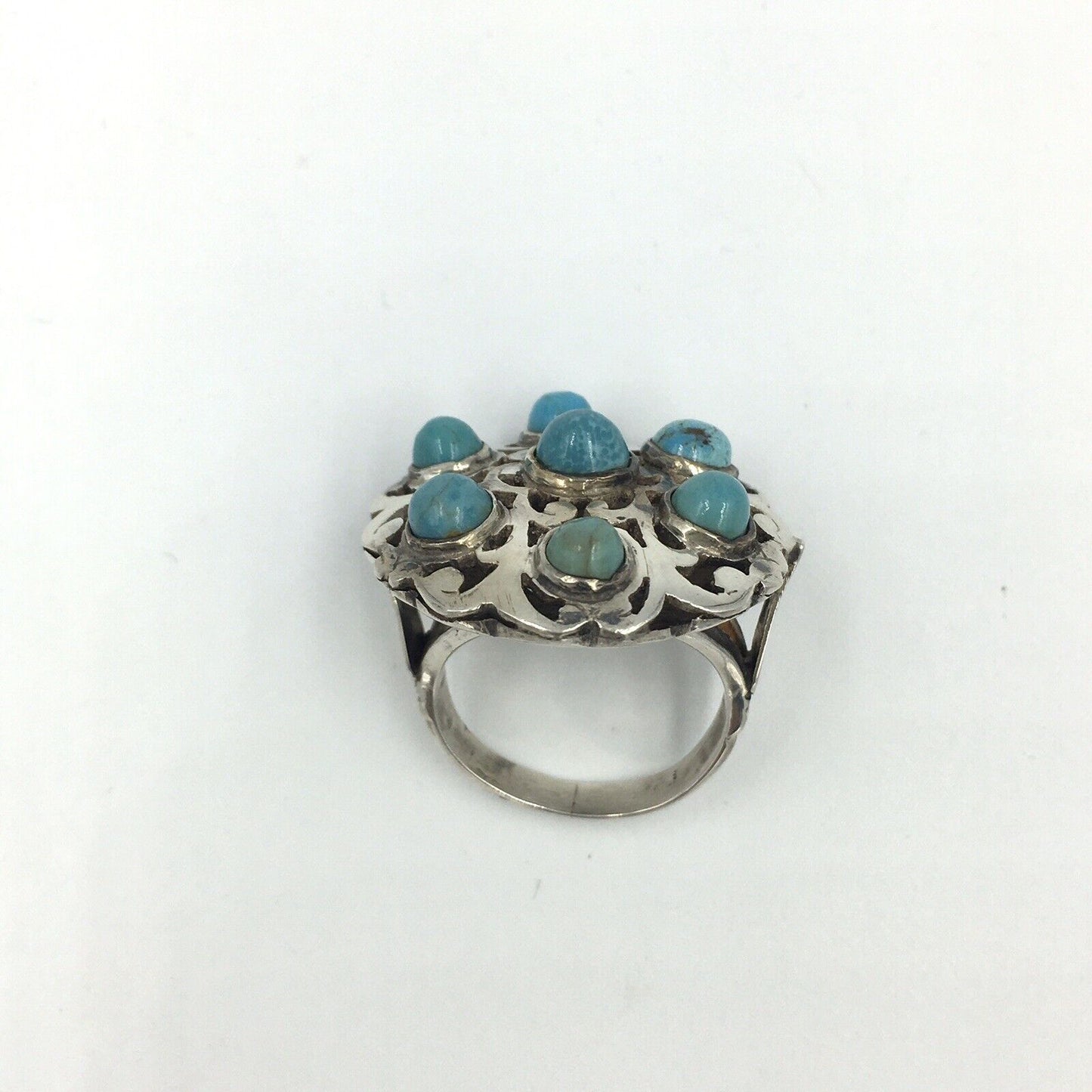 Old Pawn Sterling Silver Native American Turquoise Ring