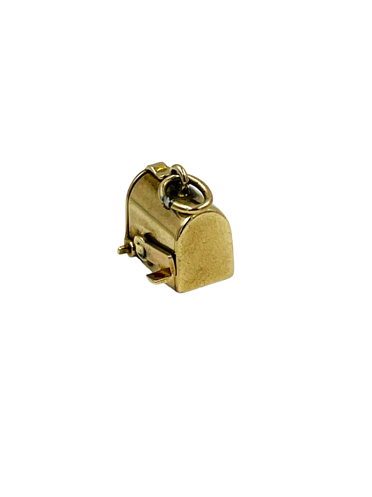 VINTAGE 10K YELLOW GOLD ARTICULATED 3D HEART MAILBOX CHARM PENDANT