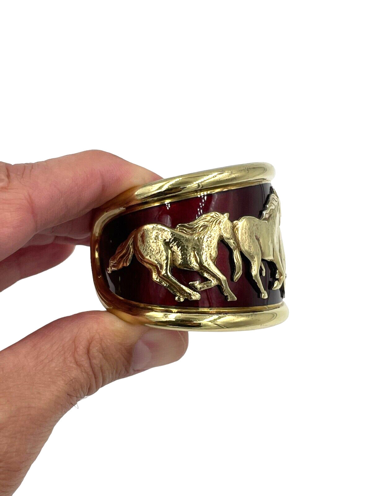 La Nouvelle Bague 18k Gold 925 Silver Horse Cuff Bracelet bangle wide