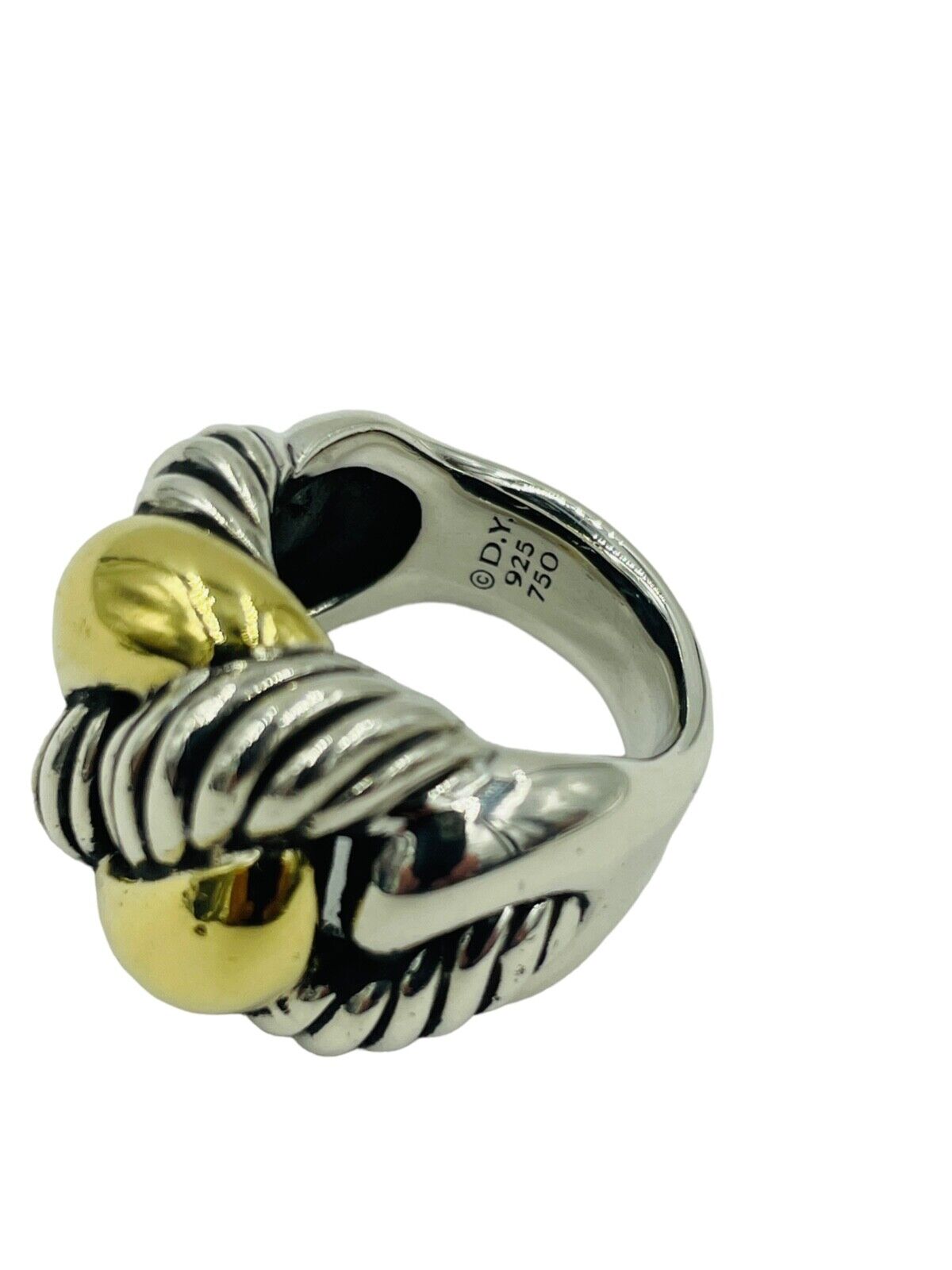 David Yurman 18k Gold 925 Sterling Silver Belmont Curb Ring