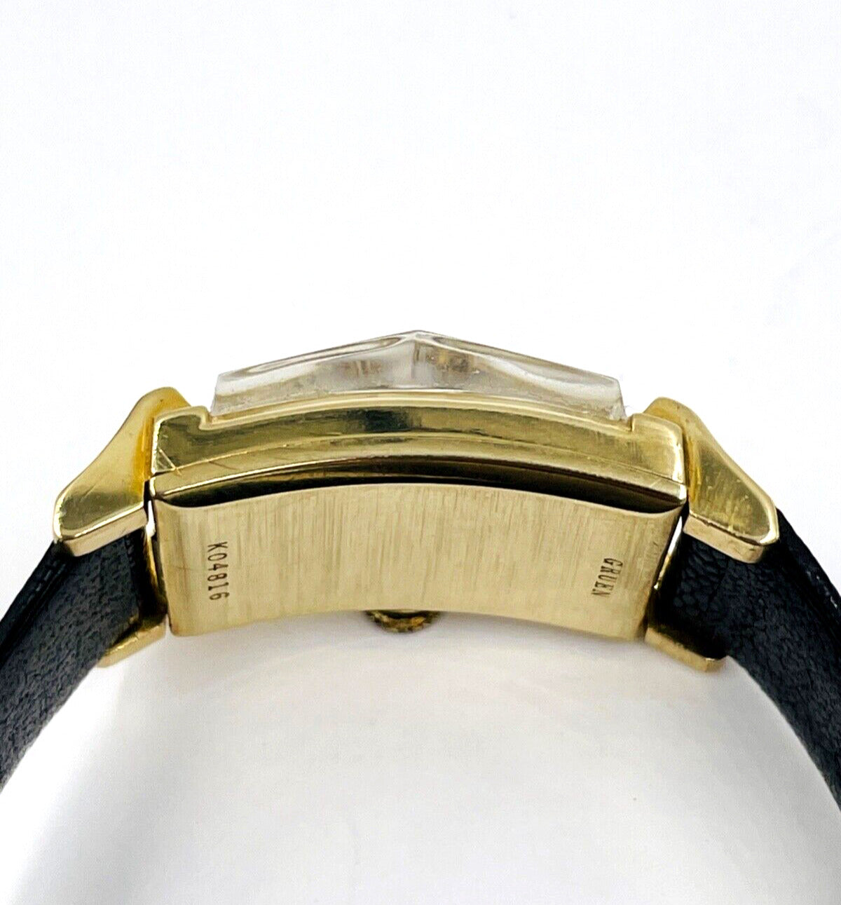 Gruen Curvex Precision, 14K Yellow Gold, Black Dial, Arabic Numeral Fancy Lugs