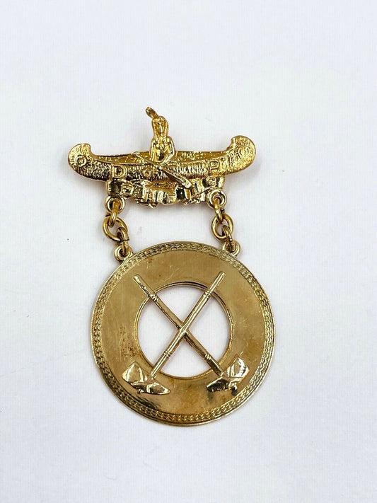 10k Rose gold D OF P Degree Of Pocahantas Pin Badge - Improved Order of Red Men