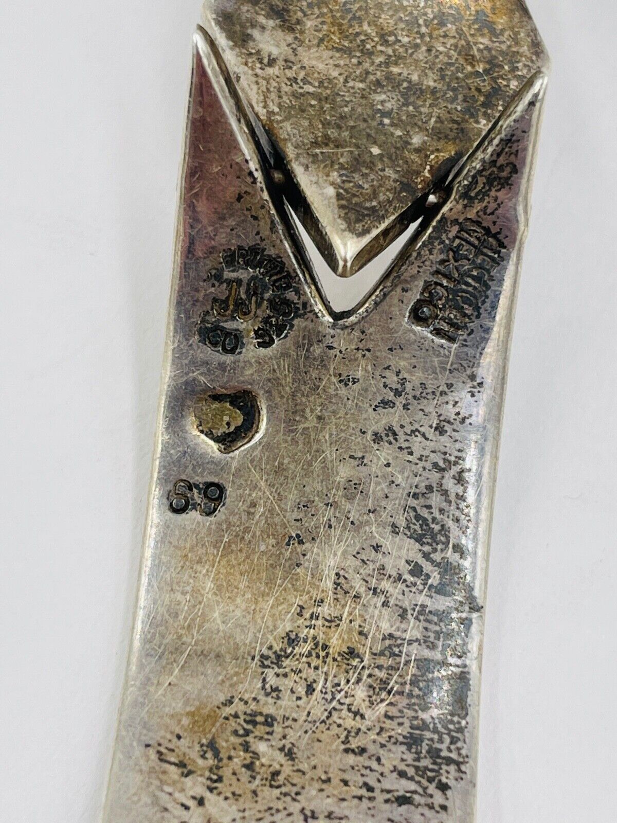 Vintage Mexican Taxco 925 Sterling silver geometric panel Bracelet signed JJ