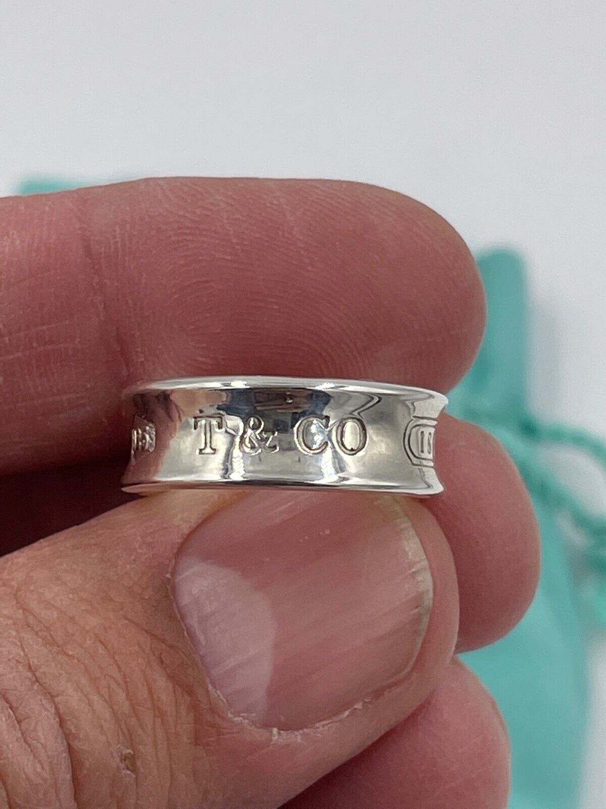 Tiffany & Co. Sterling silver 1837 Wide Concave Ring size 5