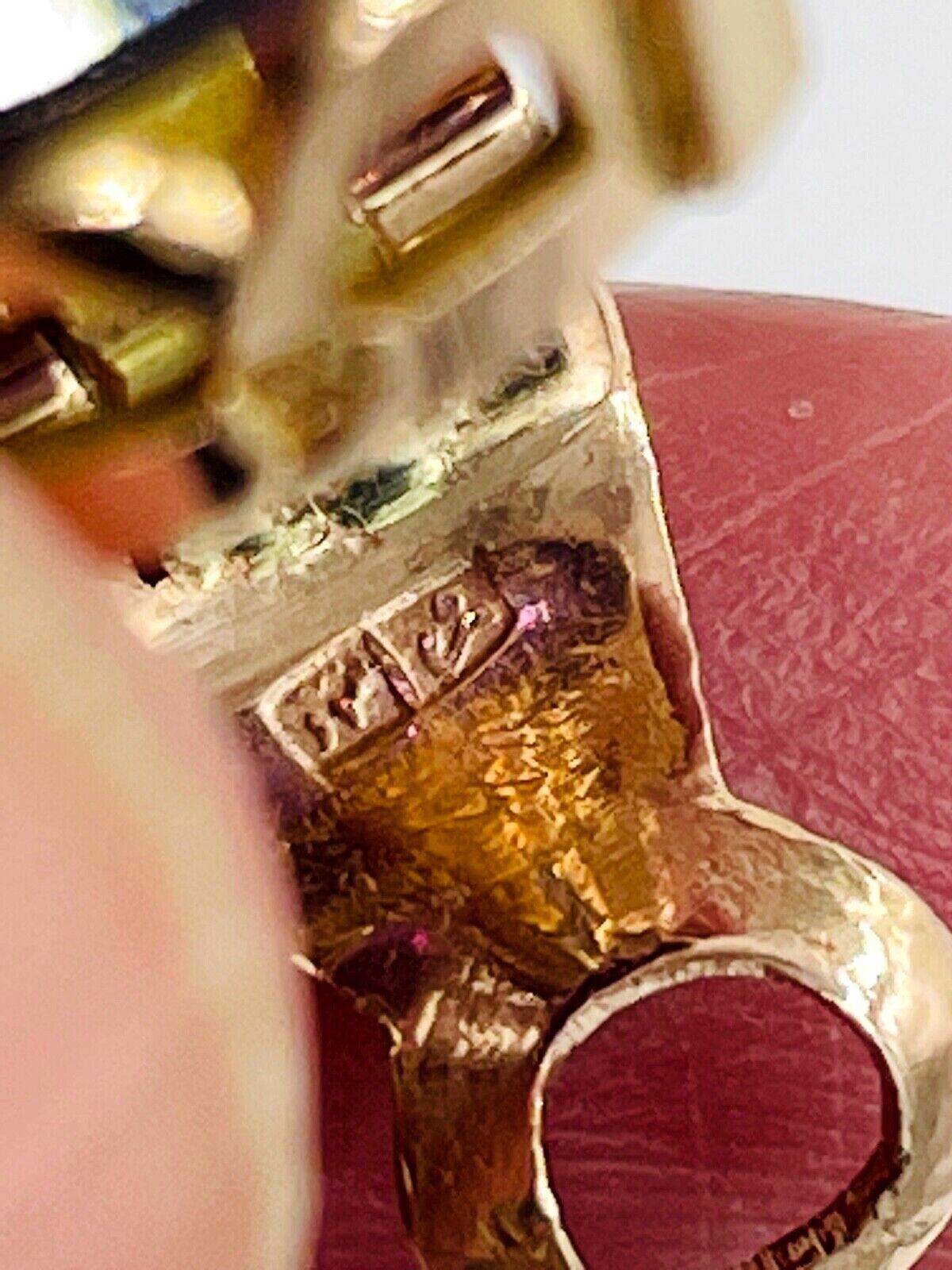 Antique 14k Rose Gold Purple Flux Synthetic Alexandrite Clip on Earrings