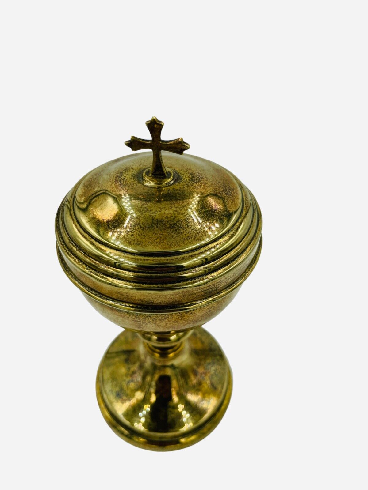 Vintage Church Ciborium Sterling Silver 6 3/4"  Chalice Gold Plated