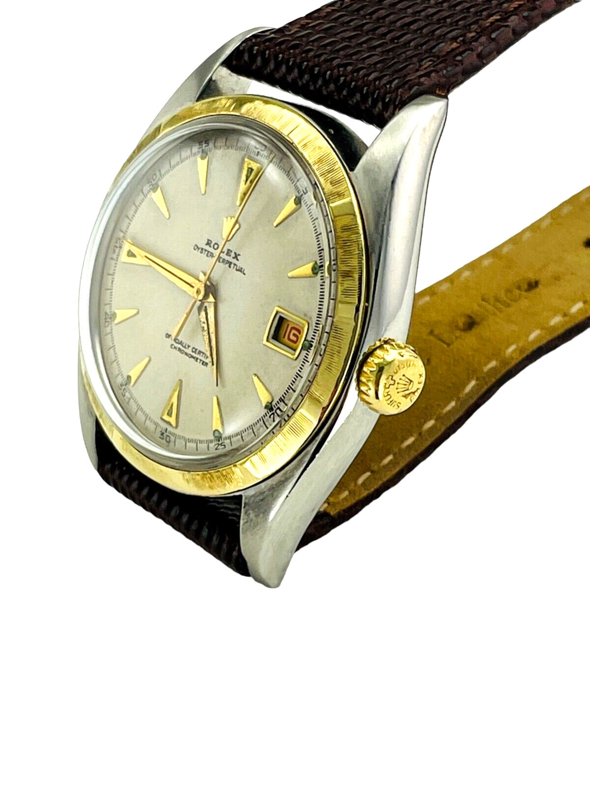 1953 Rolex Bubbleback 14K bezel Gold  Stainless Steel  Watch Ref. 6105