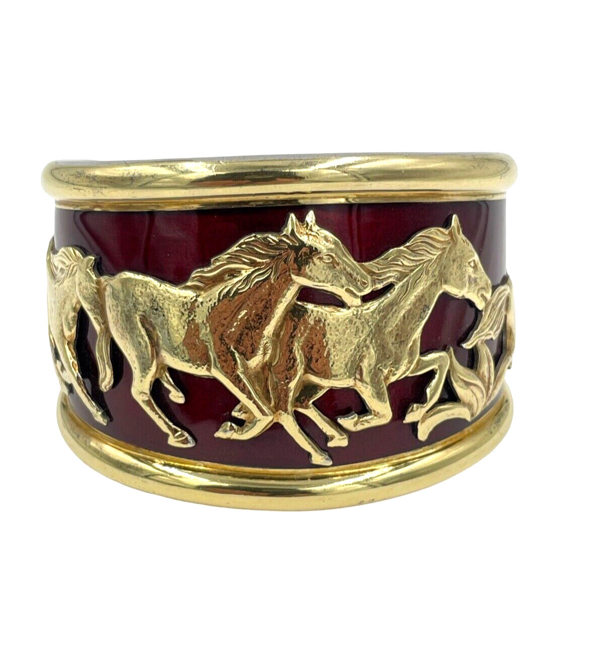 La Nouvelle Bague 18k Gold 925 Silver Horse Cuff Bracelet bangle wide