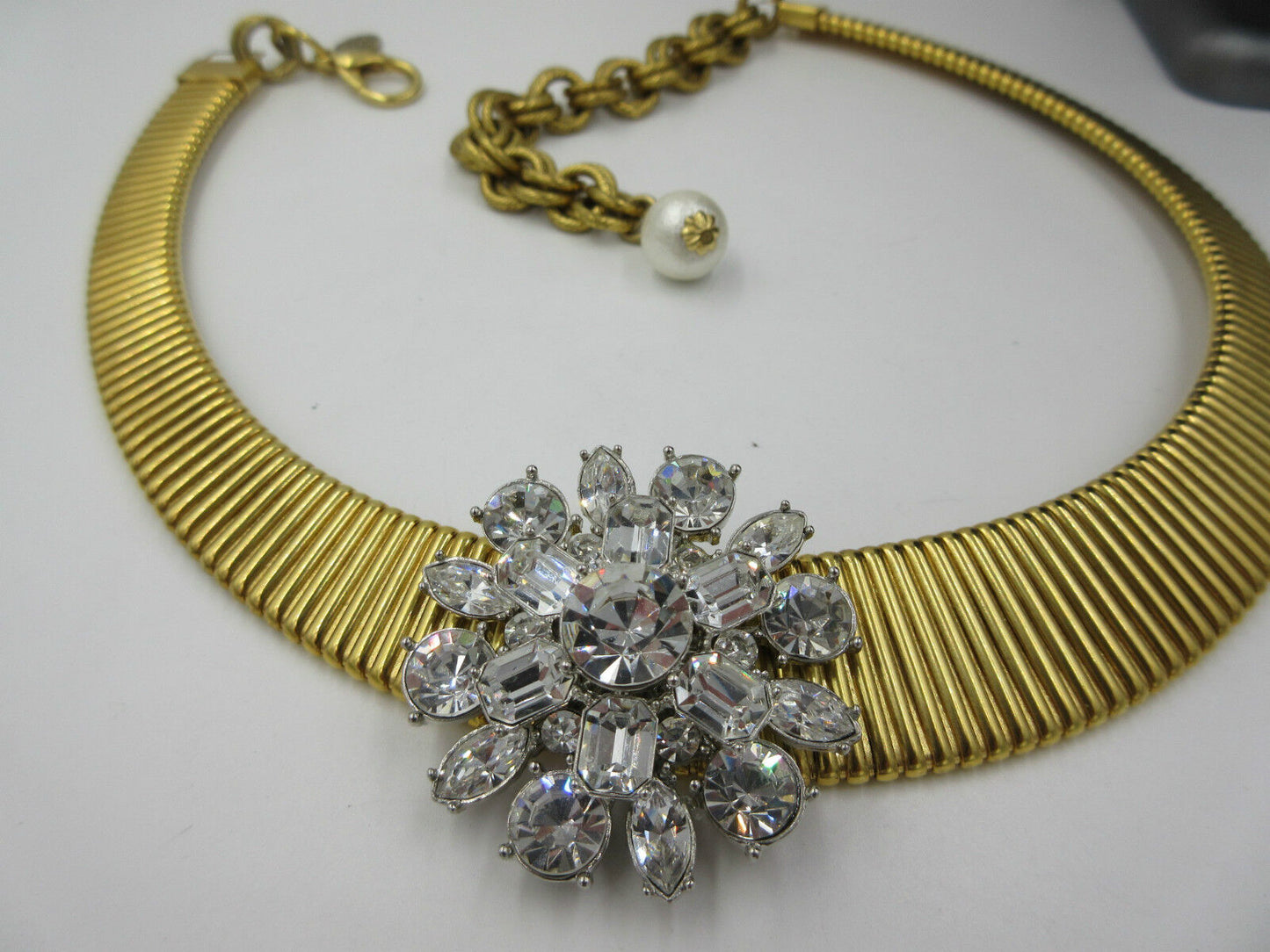 John Wind Maximal Art Couture Omega Crystal Necklace